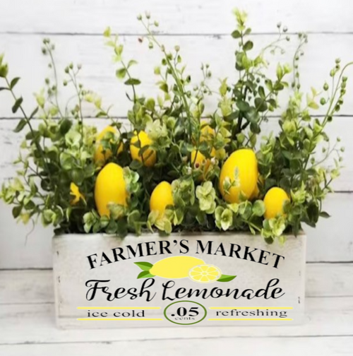 Fresh Lemonade Wood Box w/handles
