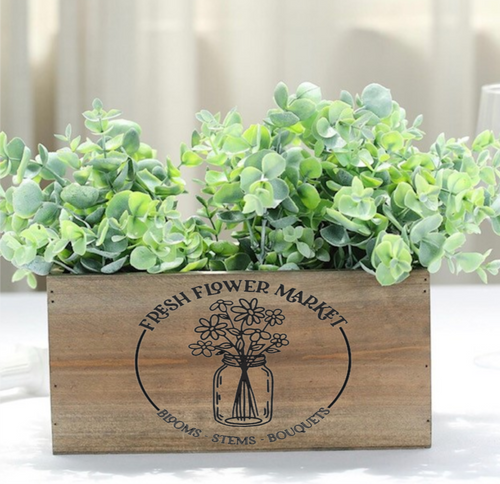 Fresh Flower Wood Box w/handles
