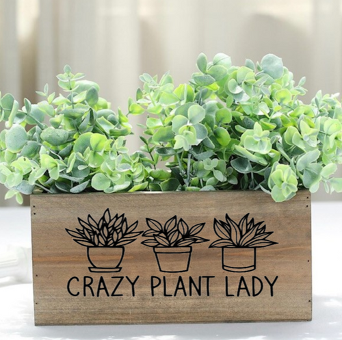 Plant Lady Wood Box w/handles
