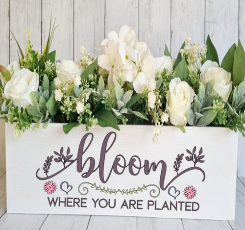 Bloom Wood Box w/handles