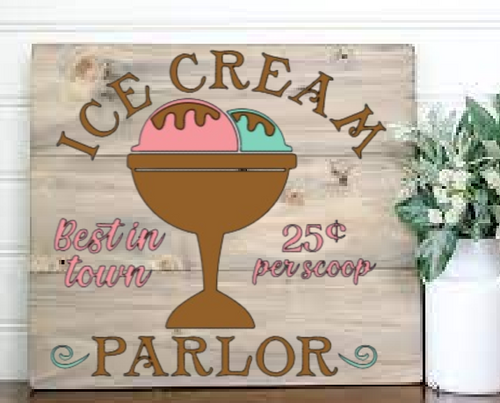 Ice Cream Parlor Wood Sign