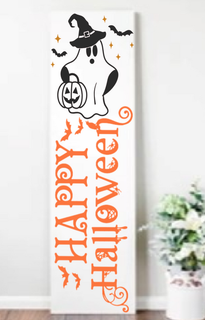 Ghost Happy Halloween Porch Sign