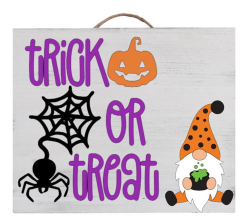 Gnome Trick or Treat Sign