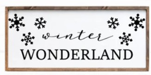 3D Winter Wonderland Framed Wood Sign