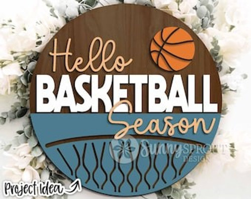 3D Hello Basketball Season Round