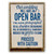 Open Bar Prefinished White Wash Sign