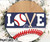 3D Love Baseball/Softball 18" Round Sign