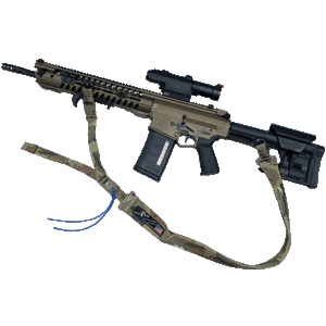 2" Padded 3-GUN QD Sling kit installed onto a POF WARHOG in two point mode. 2" Padded 3-GUN QD Sling kit installed onto a POF WARHOG in two point mode.