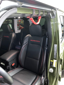 Custom Jeep Wrangler Grab Handles Red & Black Custom Jeep Wrangler Grab Handles Red & Black