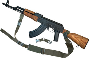 This image shows the AK47 full stock URBAN-SENTRY Hybrid Sling kit configured as a dedicated two point sling utilizing the Universal Positive Retention WRAP-PRW 0-30 as the rear modular adapter wrapped tightly around the small of the stock, and the MASH Clip Adapter 0-02 connected to the AK47 front sling bar. This image shows the AK47 full stock URBAN-SENTRY Hybrid Sling kit configured as a dedicated two point sling utilizing the Universal Positive Retention WRAP-PRW 0-30 as the rear modular adapter wrapped tightly around the small of the stock, and the MASH Clip Adapter 0-02 connected to the AK47 front sling bar.