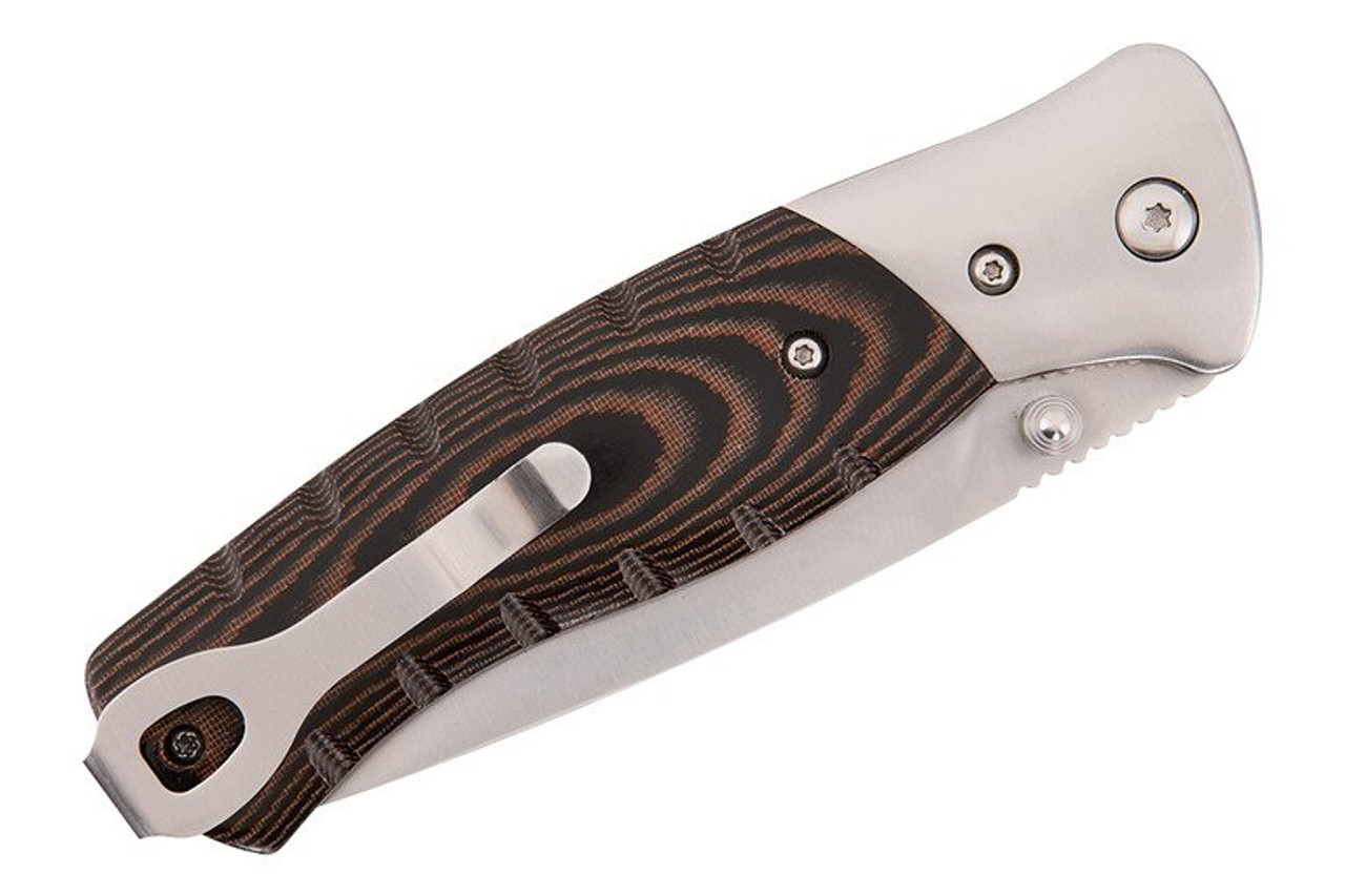 Buck 835 Selkirk Folding Black Brown Micarta Belt Clip