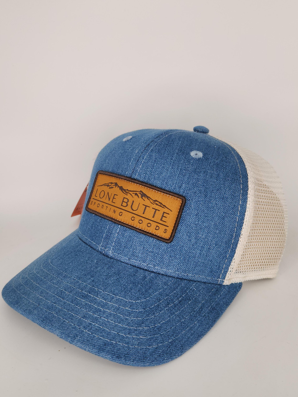 Lone Butte Hat Rectangle Logo Medium Denim