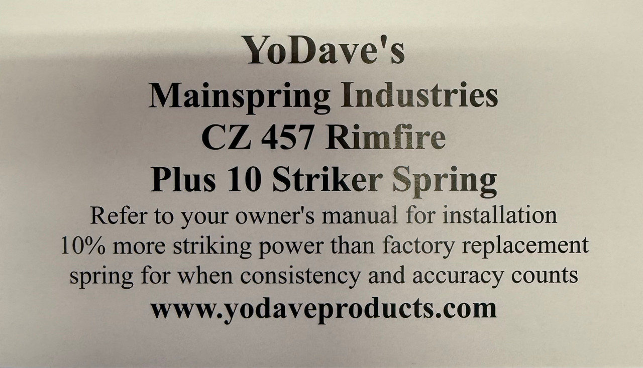 YoDave CZ 457 Plus 10% Striker Spring