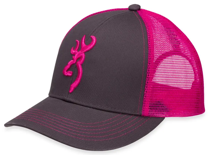 Browning Flashback Cap, Charcoal/Neon Pink
