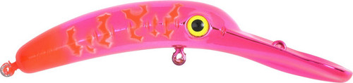 Bright Orange and Pink Mag Lip Flatfish lure