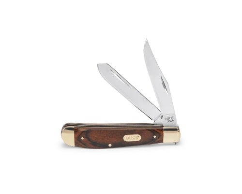 Buck 382 Trapper 2 Blade Wood Handle Folding Clam