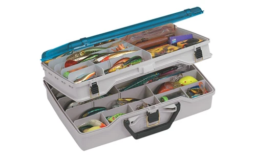 Plano Tackle Satchel - 2 Level, Beige & Blue