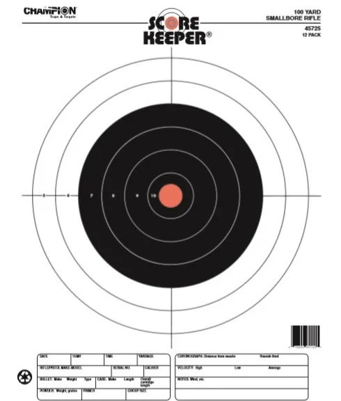 Champion Target 100 Yard Rifle Score Keeper 12pk