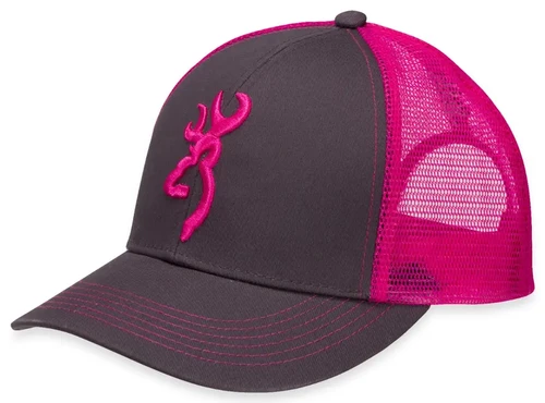 Browning Flashback Cap, Charcoal/Neon Pink