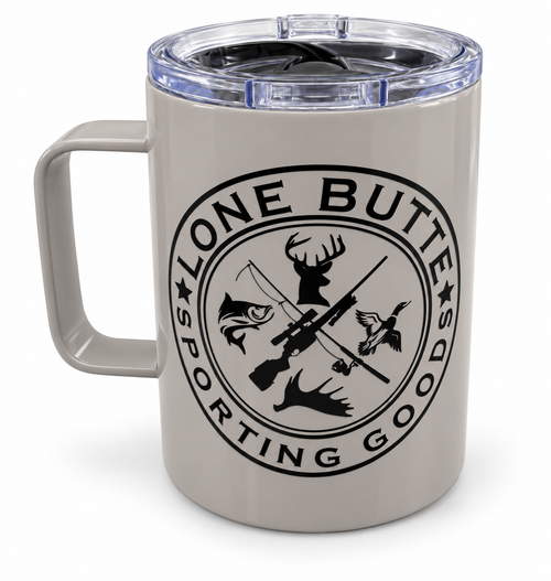LBSG logo'd Travel Mug - White w/ Lid