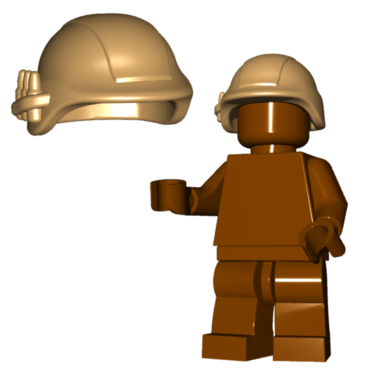 Lego Custom Minifig Accessories Brick Warriors Military Helmet (black)