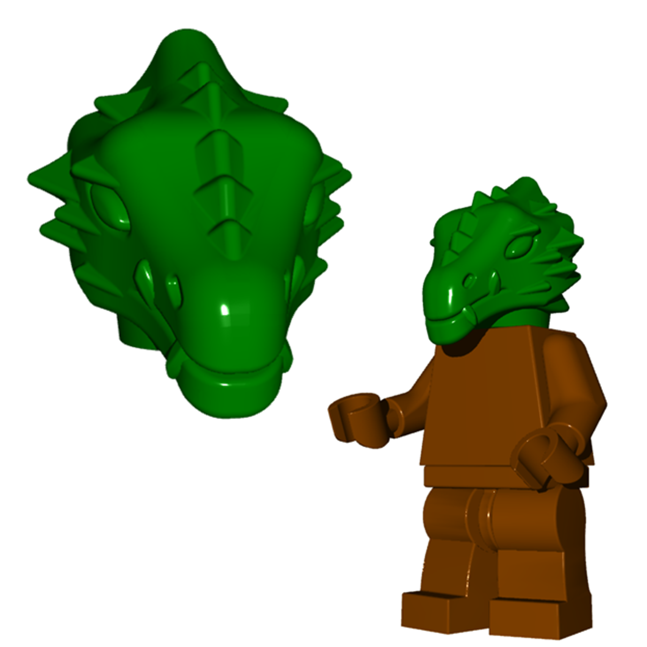 Uegnet mareridt Perfervid Minifigure Head - Dragonman Head