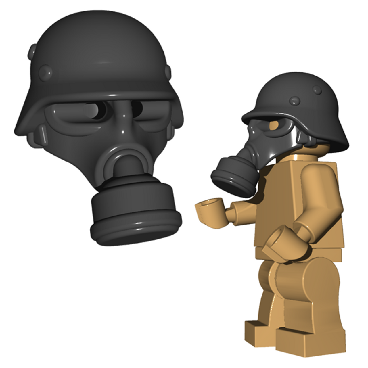 Minifigure Helmet - German Gas Mask