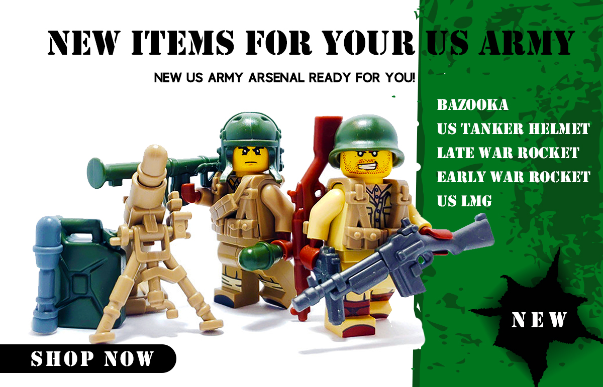 BrickWarriors - Minifigure Guns, Weapons, Helmets, Armor, and Accessories