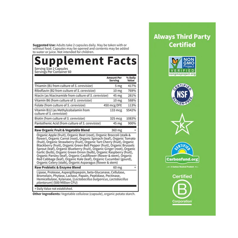 Vitamin Code Raw B Complex Garden of Life B Complex