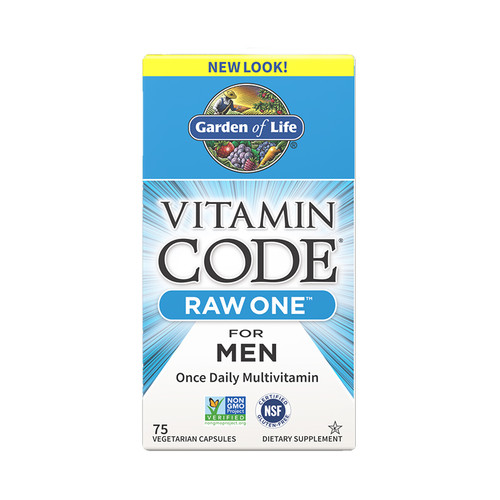 Front View of the box of Code Raw for Men vitamins from Garden of Life