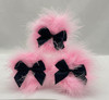 Fluffy Pink Body Powder Puff (Black)