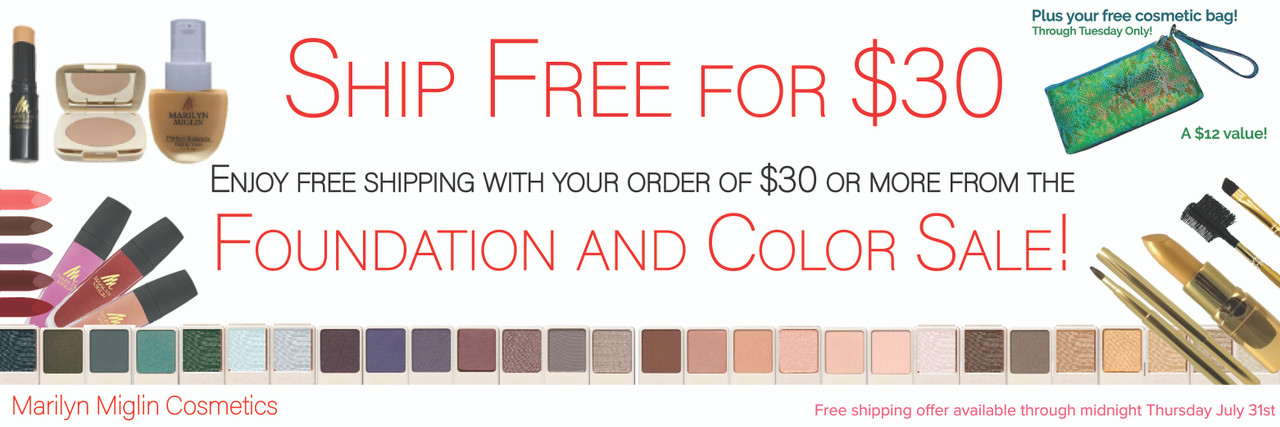 Text Offer for Free Shipping with Makeup Images