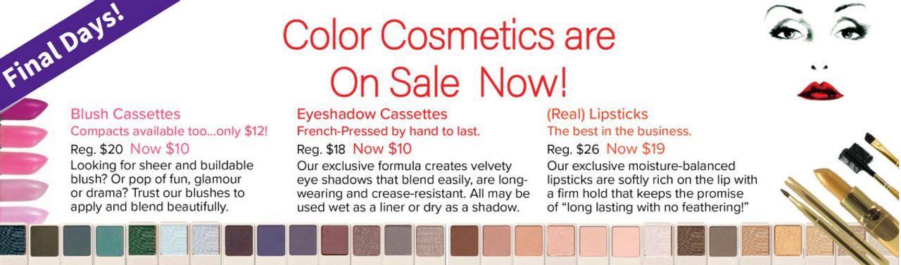 Images and copy describing  Annual Foundation and Color Sale
