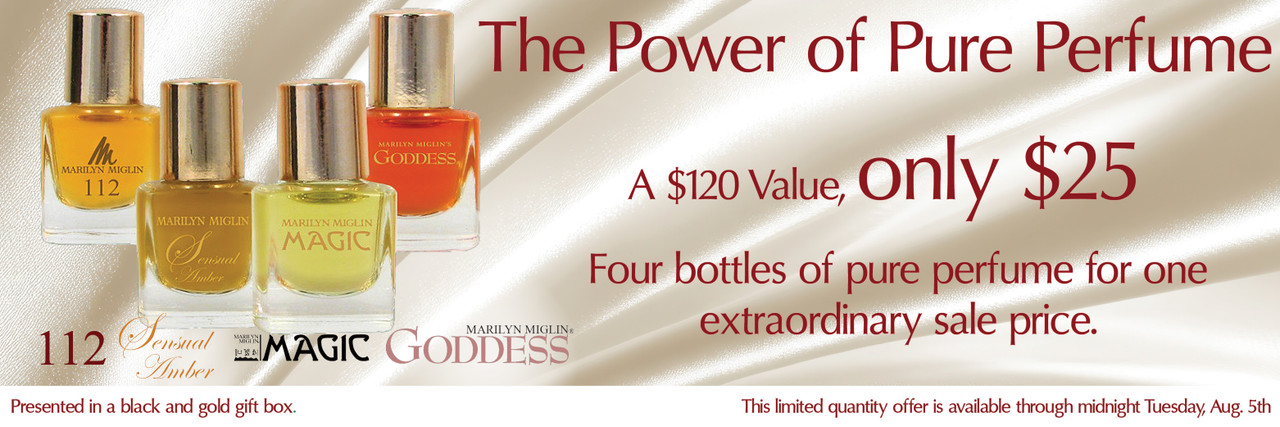 Four Marilyn Miglin Perfumes in Pure Form for $25, a $120 Value.