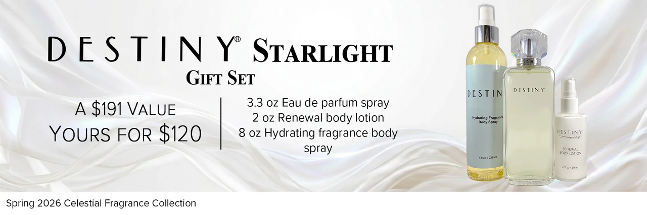 Image and Description of DESTINY® Starlight Gift Set on a Flowing White Background