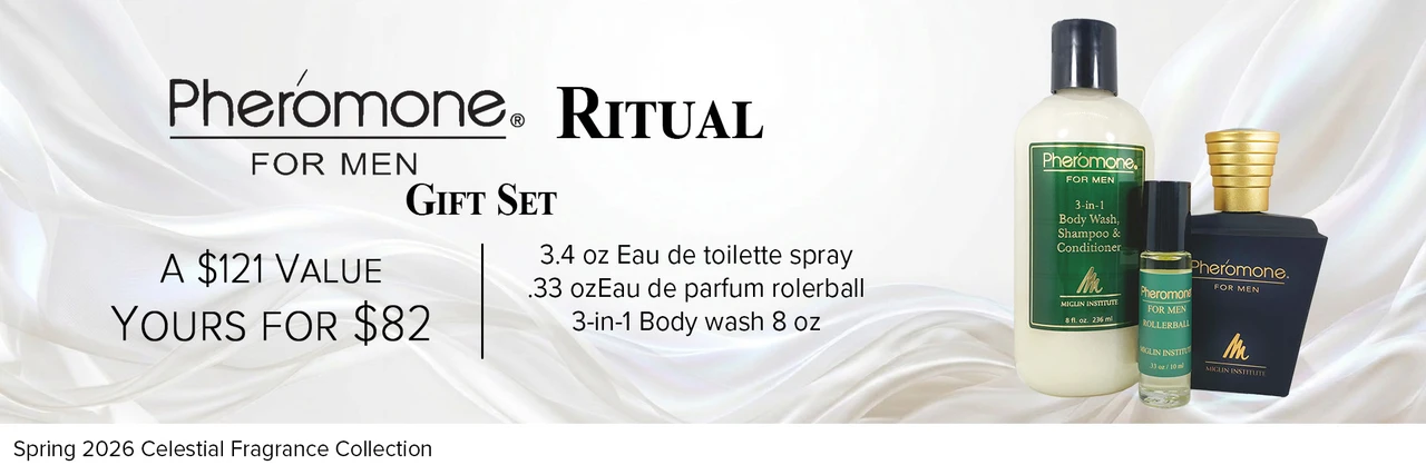 Image and Description of the Pheromone® for Men Ritual Gift Set on a Flowing White Background