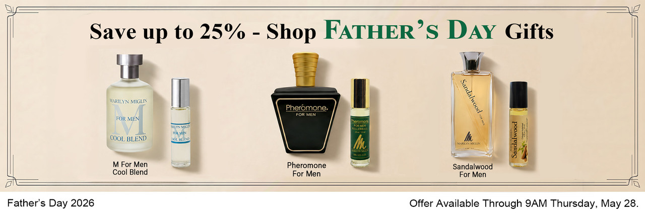 Text and Images of Men's Gift  Suggestions and Offers from Marilyn Miglin