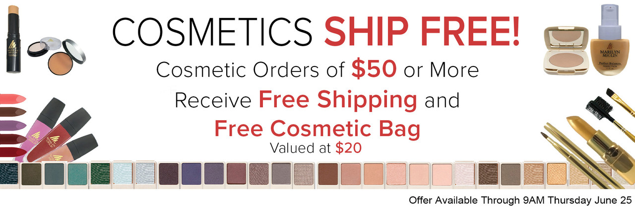 Text and Product Images for the Annual Marilyn Miglin Cosmetics Sale with Gift and Free Shipping Offer