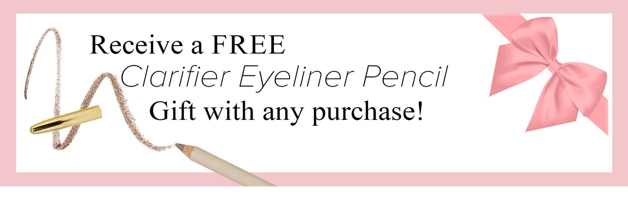 Text and Image Offer for a Free $18 Clarifier Eye Pencil with Any Purchase 