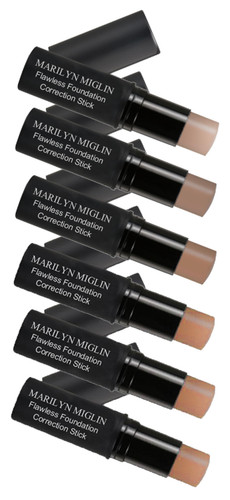 Multiple flawless foundation or correction stick photos in all shades