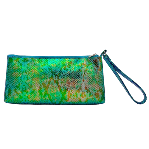 Blue Metallic  Wristlet