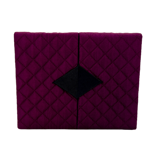 Purple Quilted Box with 2 Drawers