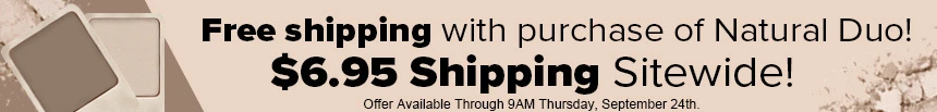 Text and Image Offer for Free Shipping with a $10 Eyeshadow Duo