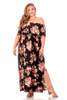 Plus Size Off The Shoulder Floral Maxi Dress