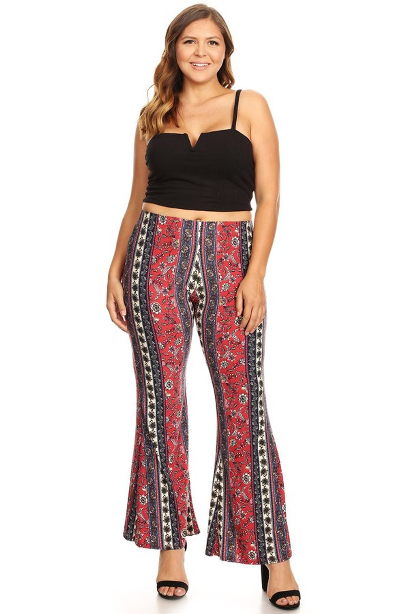 aztec flared trousers