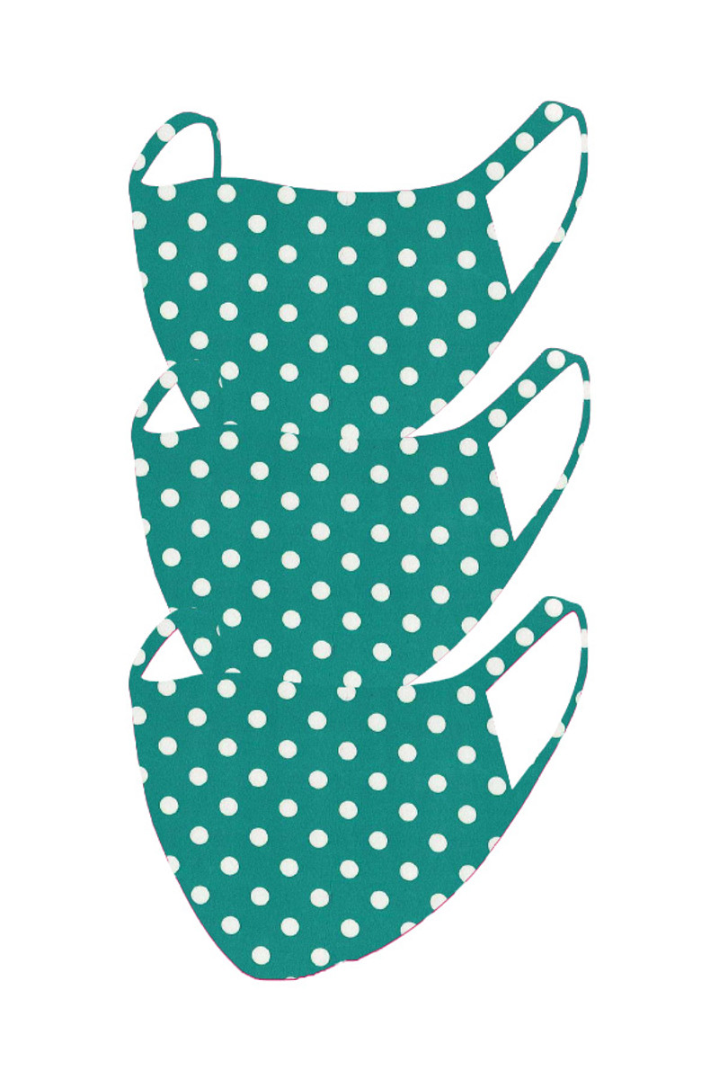 2 Layer Reusable Mask- Jade Polka Dot (3 Pack)