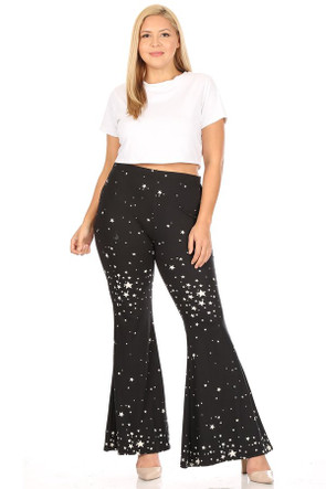 Plus Black Disco Leggings, Plus Size