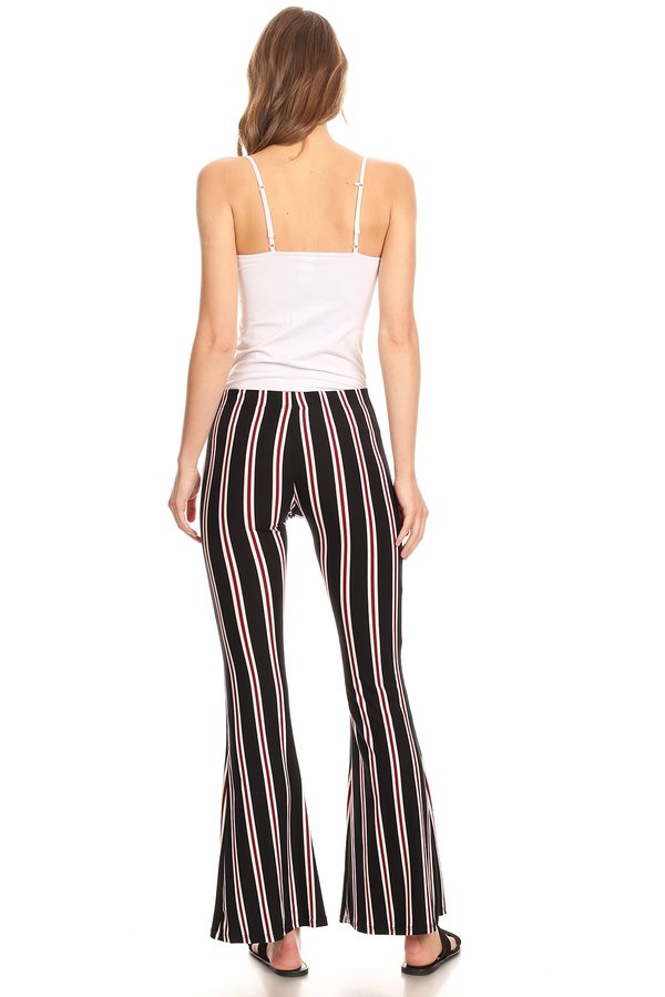 black and white striped flare pants