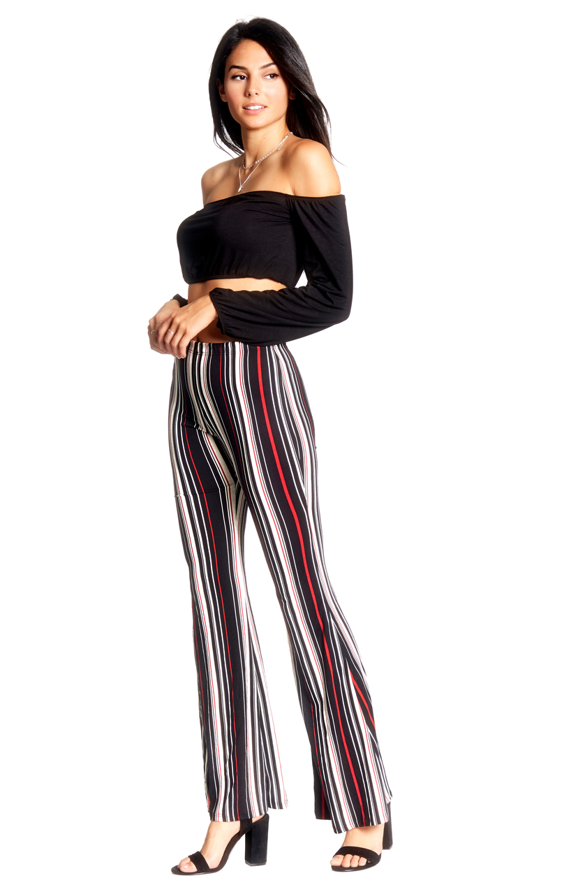 flared pants striped