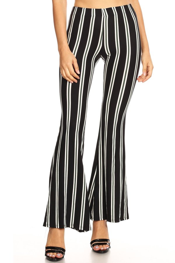 red and white striped flare pants